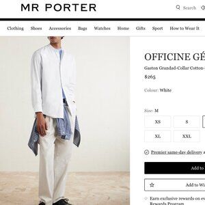 OFFICINE GÉNÉRALE | Gaston Grandad-Collar Cotton-Poplin Shirt